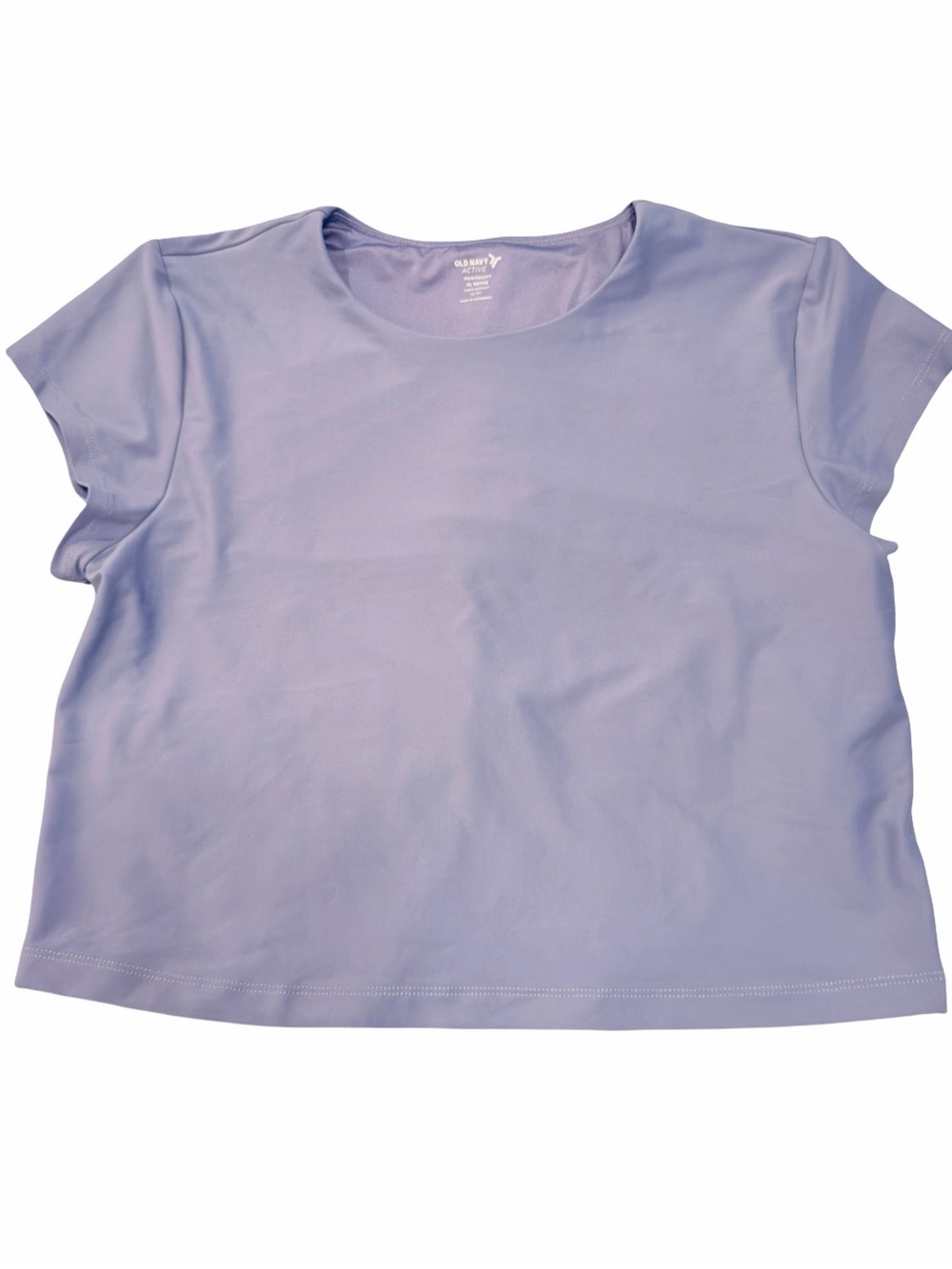 Old Navy Active Powersoft Light Support Go Dry Lavender Short Sleeve Crop Top